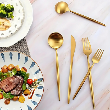 Luxe à Table  –  Coffret de Couverts Élégance Métallique ( 24 pcs )