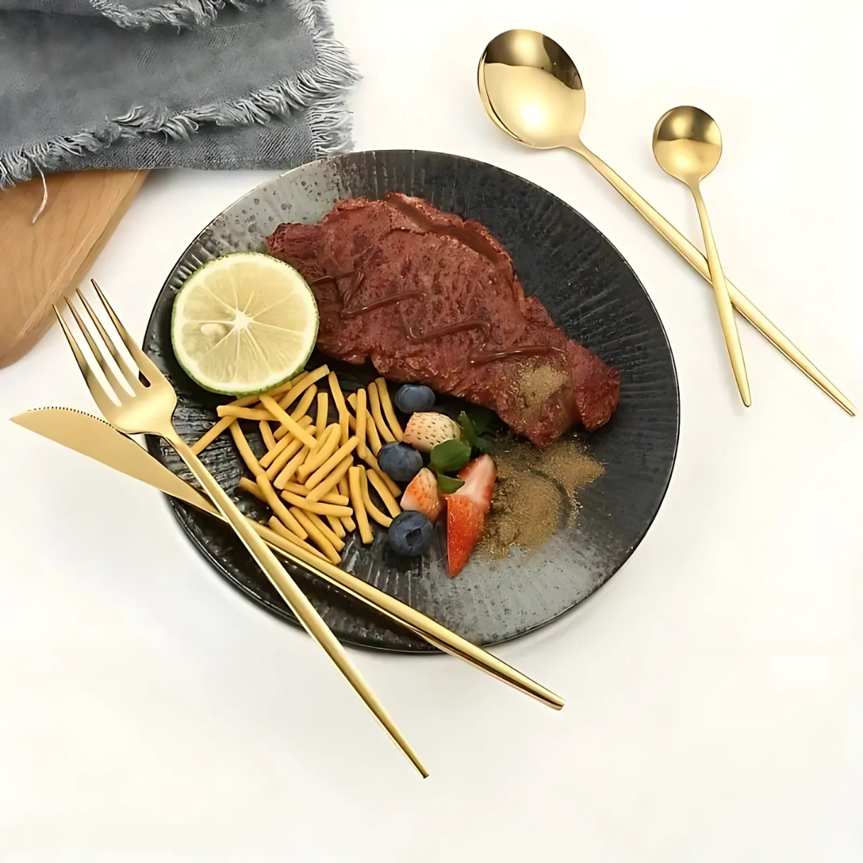 Luxe à Table  –  Coffret de Couverts Élégance Métallique ( 24 pcs )