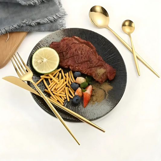 Luxe à Table  –  Coffret de Couverts Élégance Métallique ( 24 pcs )