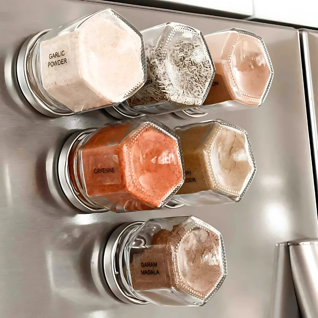 Épiceluxe – Pots à Épices Magnétiques ( 10 pcs )