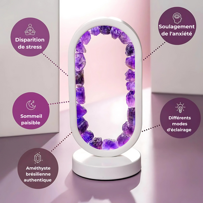 Lunaria – Lampe Cristal en Améthyste naturel