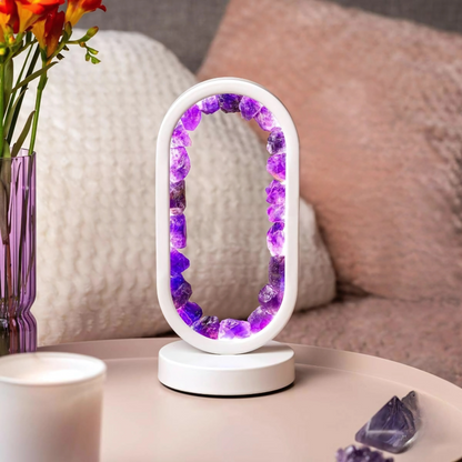 Lunaria – Lampe Cristal en Améthyste naturel