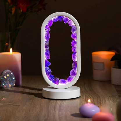 Lunaria – Lampe Cristal en Améthyste naturel
