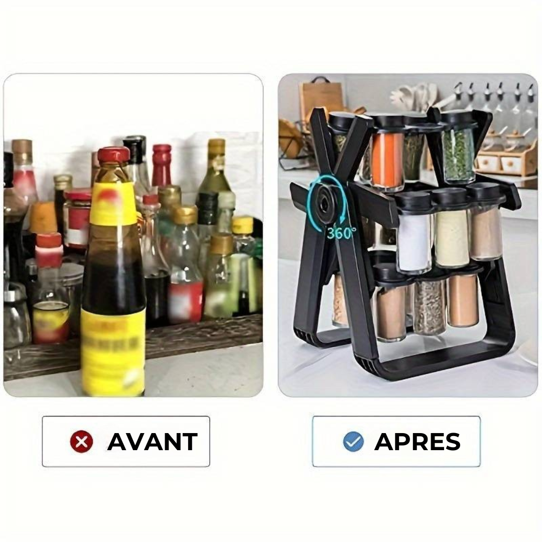 Étagère à Épices Rotative 360° ( 18 Pots )