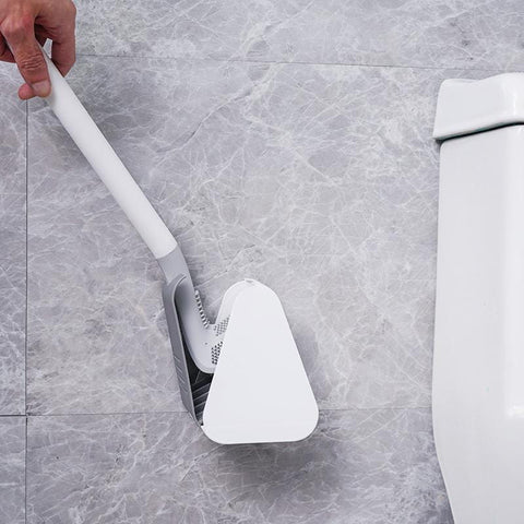 TriClean - Brosse de toilettes en Silicone Ultra - efficace ( + Support Offert)