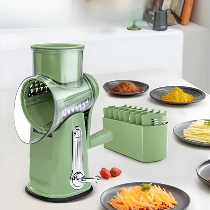 RâpeRotative – Râpe à Fromage et Légumes Multifonction avec 5 Lames Interchangeables