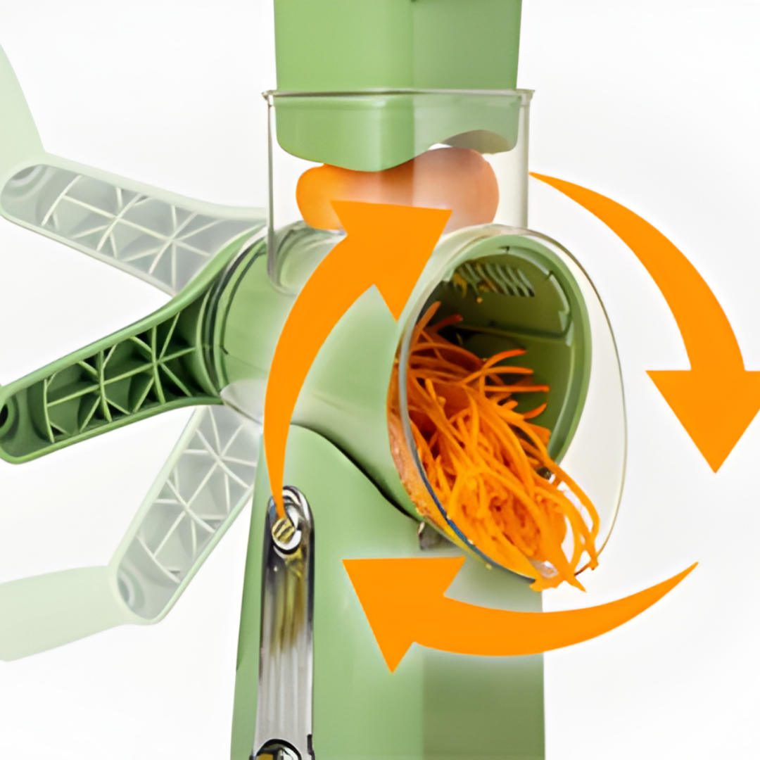 RâpeRotative – Râpe à Fromage et Légumes Multifonction avec 5 Lames Interchangeables