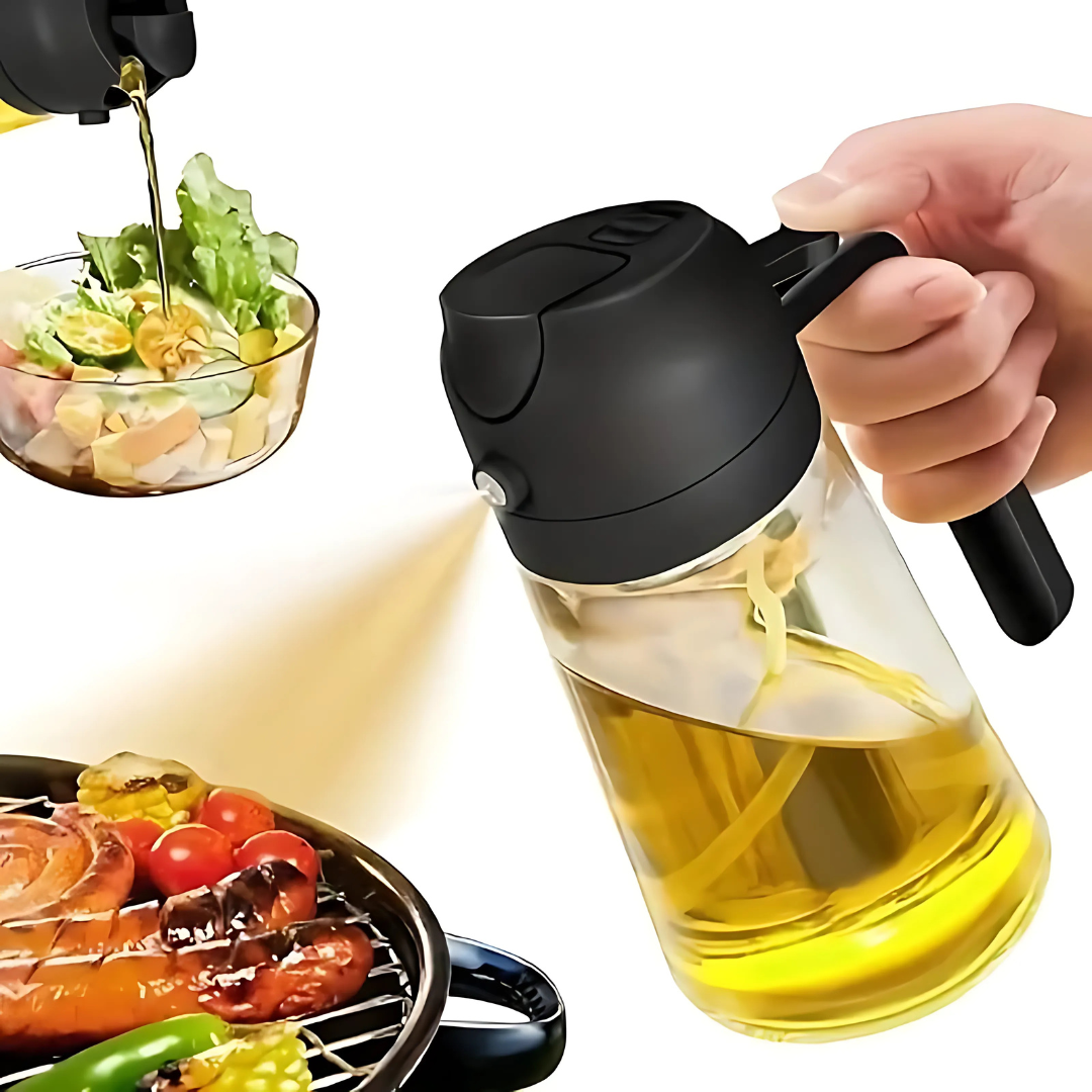 SprayChef – Bouteille d’Huile 2-en-1 avec Pulvérisateur Intégré