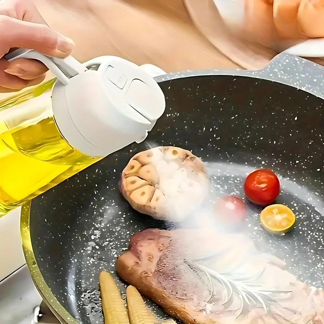 SprayChef – Bouteille d’Huile 2-en-1 avec Pulvérisateur Intégré