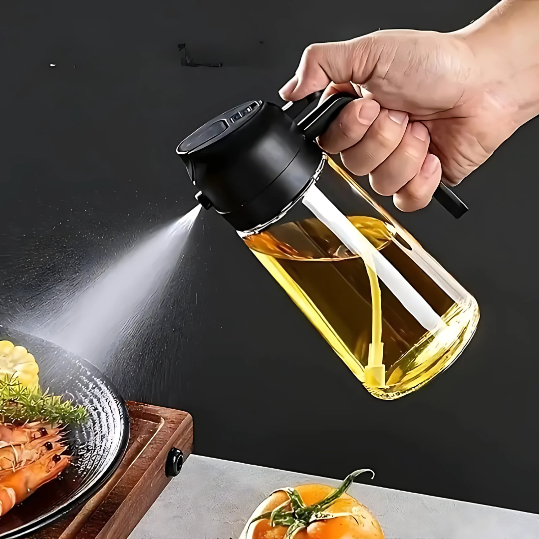 SprayChef – Bouteille d’Huile 2-en-1 avec Pulvérisateur Intégré