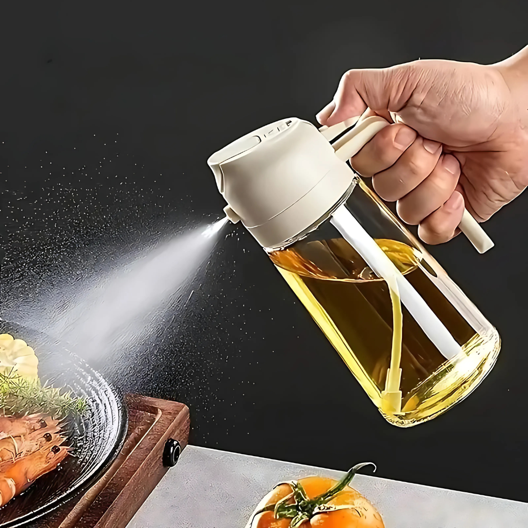 SprayChef – Bouteille d’Huile 2-en-1 avec Pulvérisateur Intégré