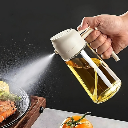 SprayChef – Bouteille d’Huile 2-en-1 avec Pulvérisateur Intégré