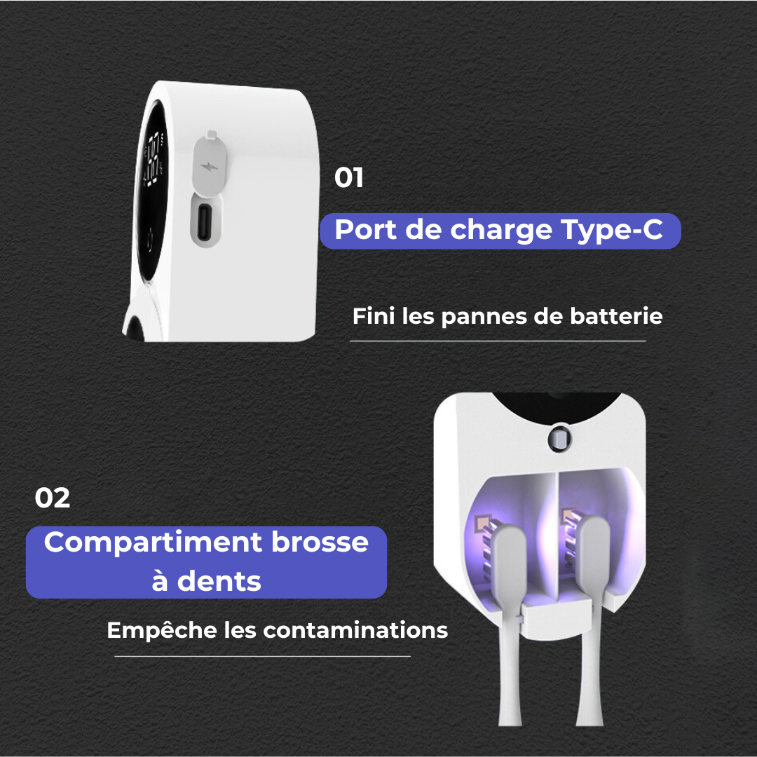 Désinfecteur de Brosse à Dents UV - Stérilisation Efficace Sans Contact