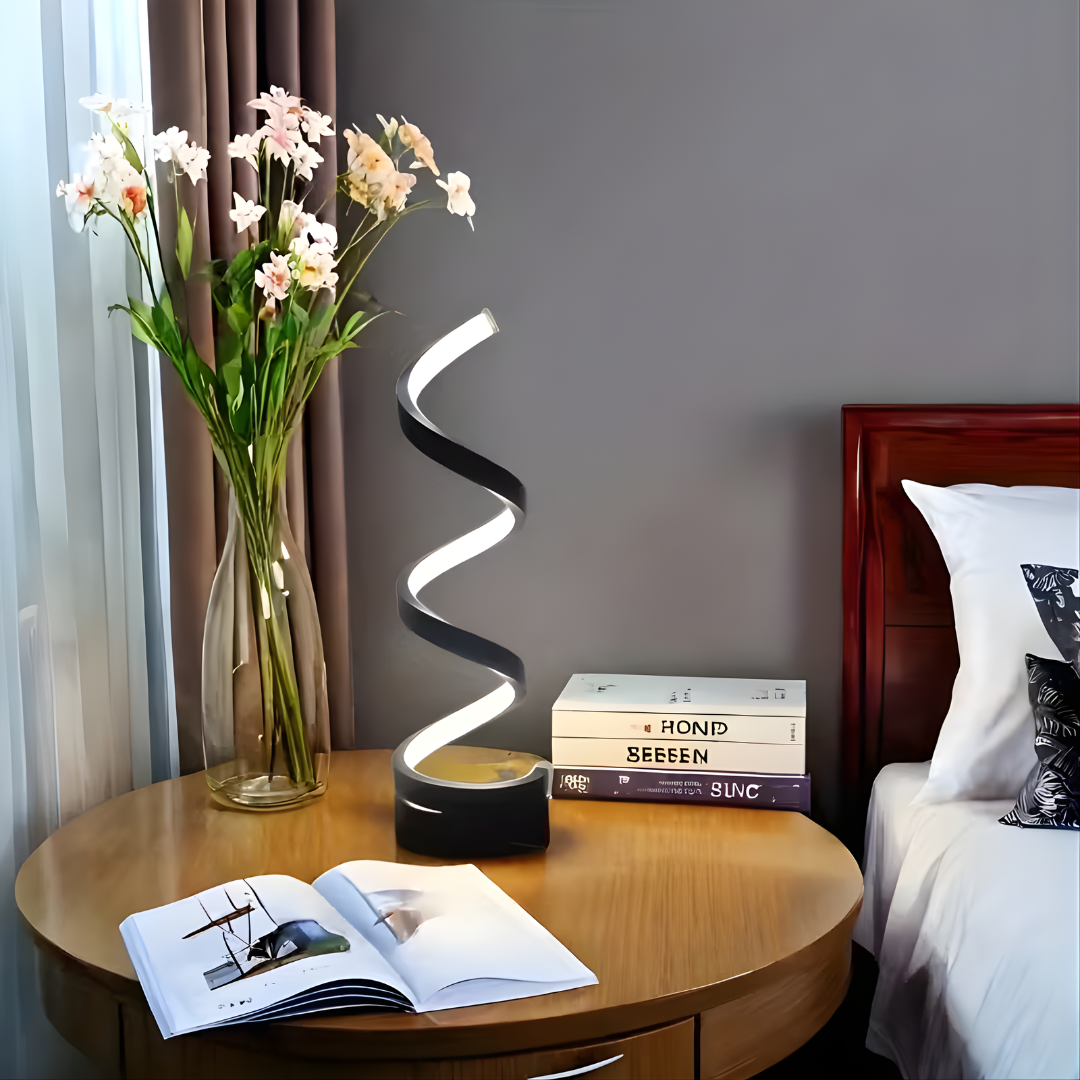 Lampe de table LED en spirale