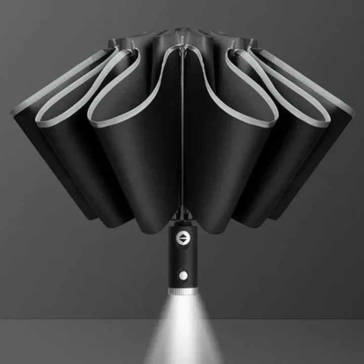 Parapluie avec LED et lampe de poche intégrée