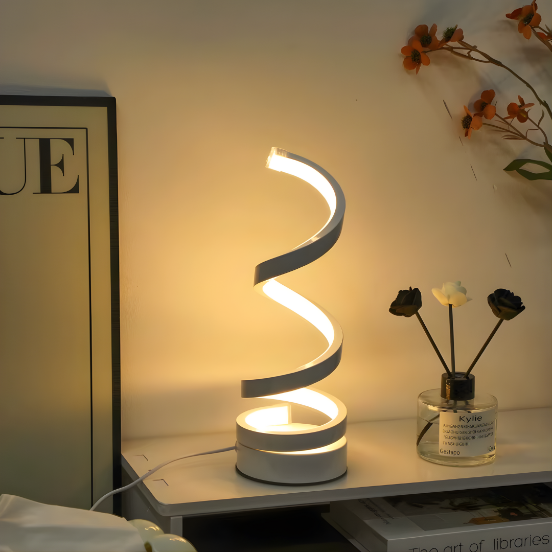 Lampe de table LED en spirale