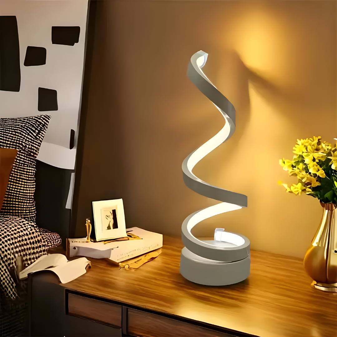 Lampe de table LED en spirale