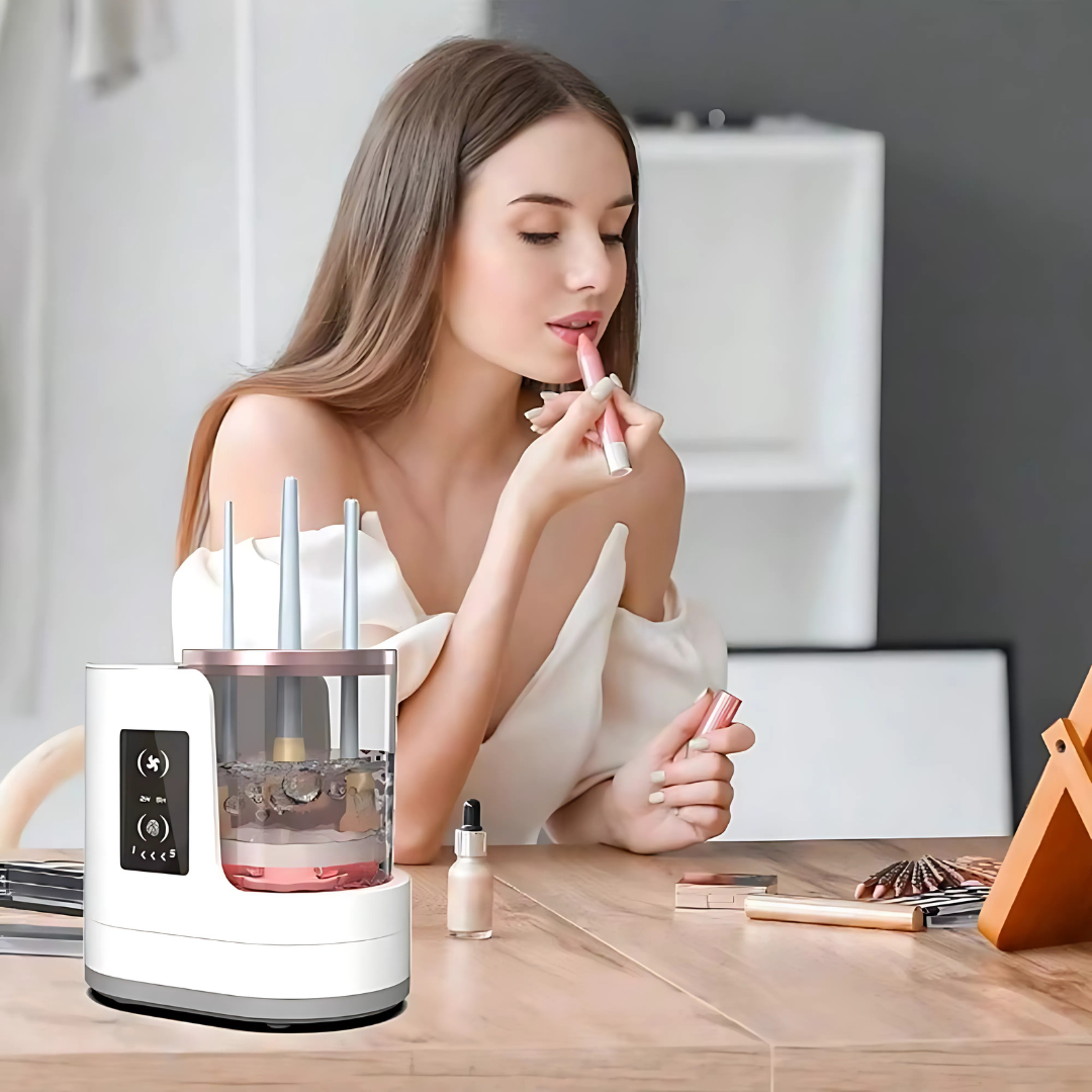 BrushPure – Nettoyeur Électrique 3-en-1 pour Pinceaux de Maquillage