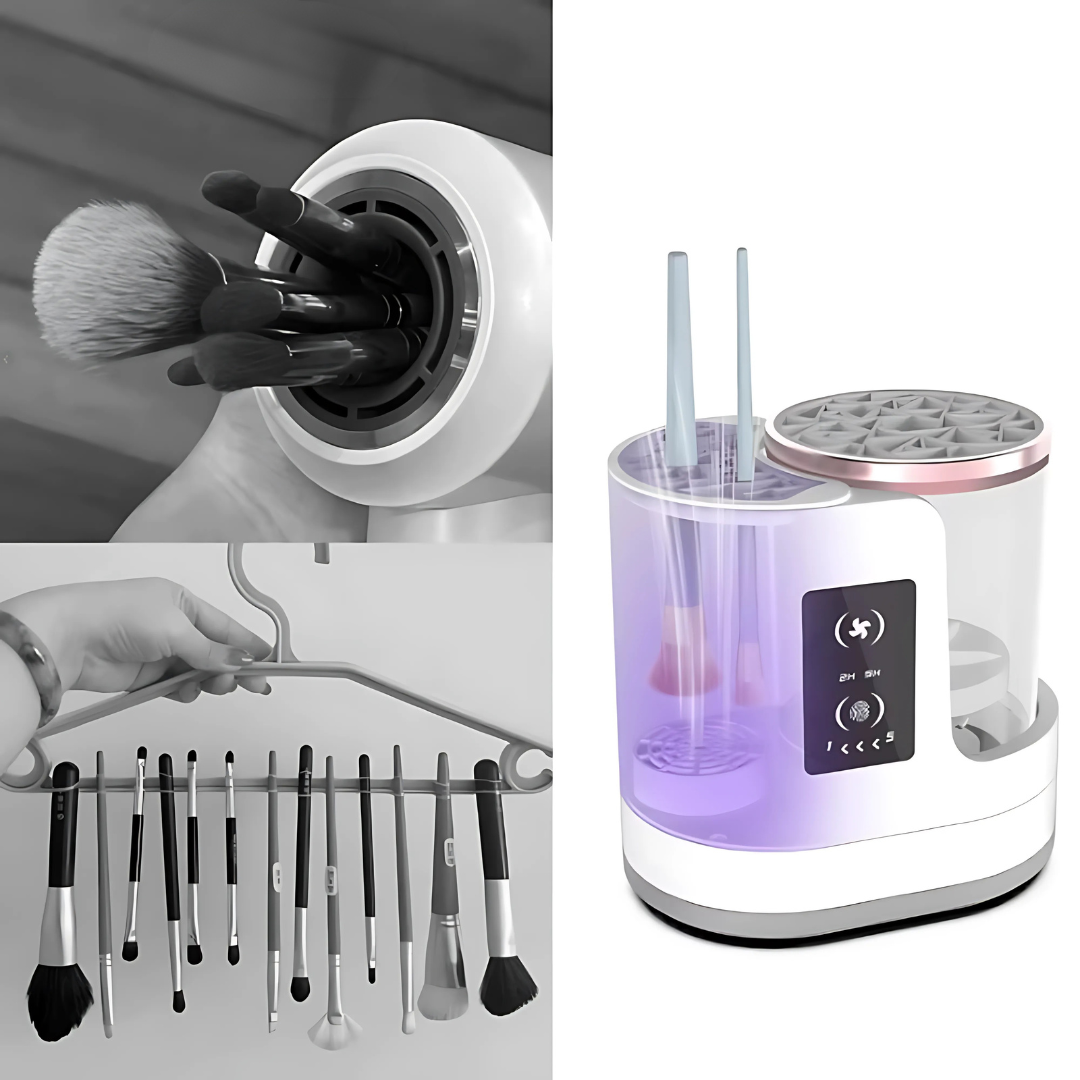 BrushPure – Nettoyeur Électrique 3-en-1 pour Pinceaux de Maquillage