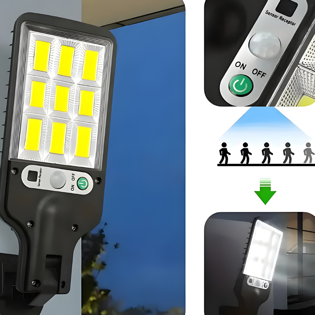 SolarBeam – Lampe Solaire LED à Détection Intelligente