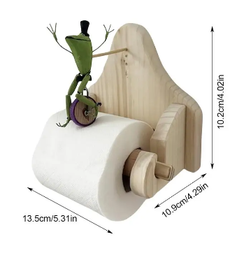 Original Frog on a Bicycle Toilet Paper Holder
