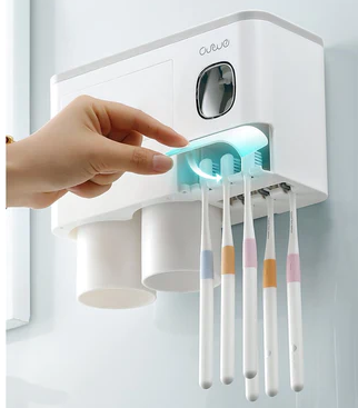 Porte brosse à dents mural - Distributeur automatique de dentifrice
