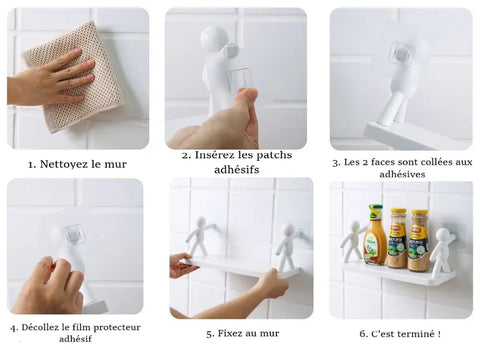 Etagère murale - Fixation adhésive