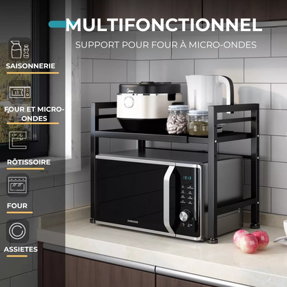 Étagère de Rangement Réglable pour Micro-Ondes