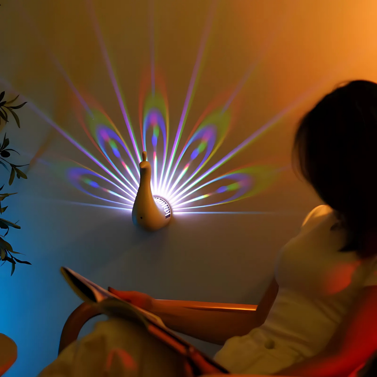 Plumilight Paon – Applique Murale à Projection LED