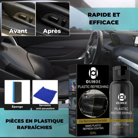 ÉclatAuto - Restaurateur de Plastique Révolutionnaire ( + Brosse & Chiffon Microfibre inclus)