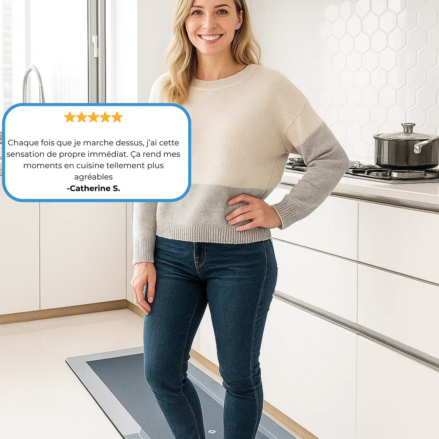 CozyStep - Tapis de Cuisine Confortable, Imperméable & Antidérapant en Polymères absorbants
