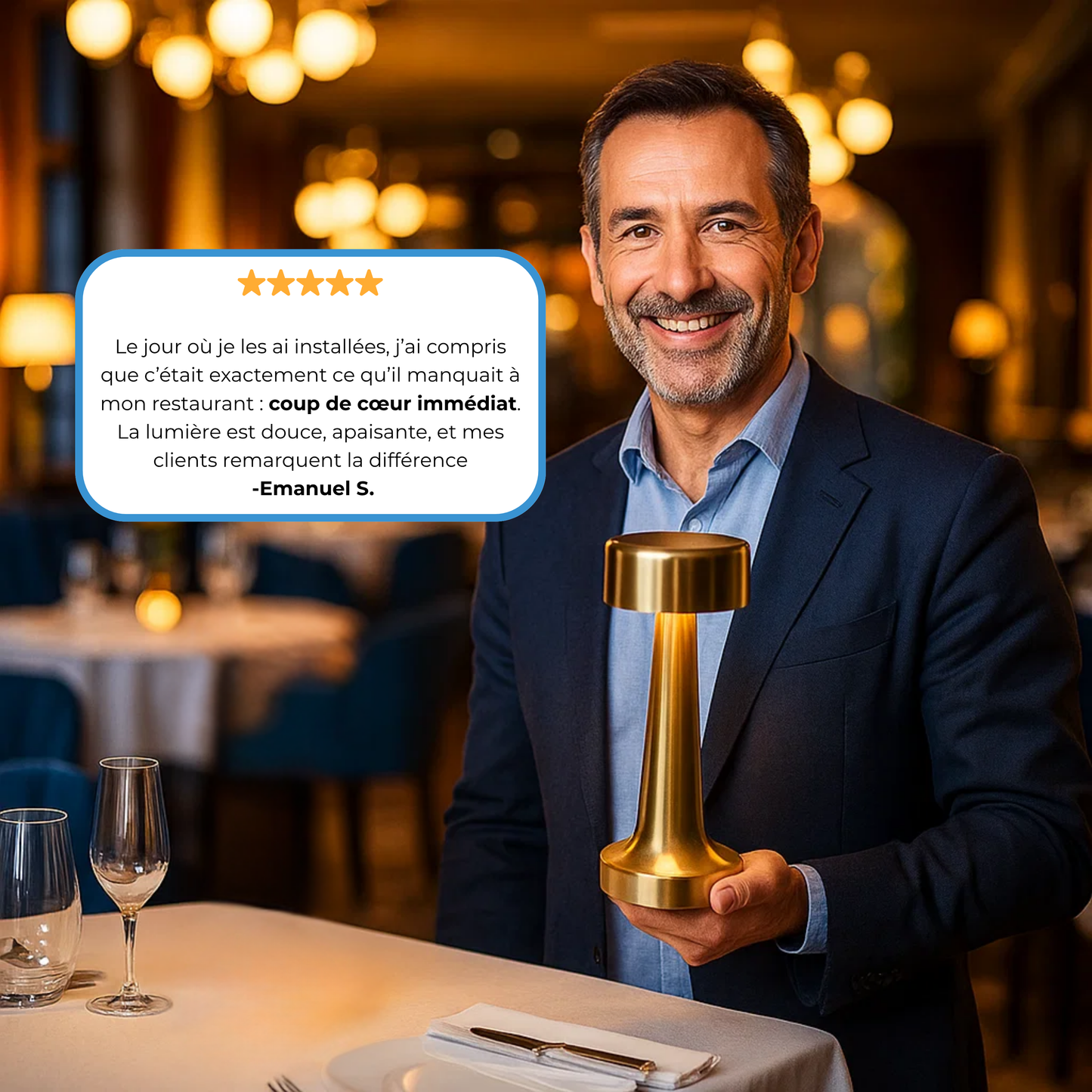 Lampe de Table LED RétroGold Chic