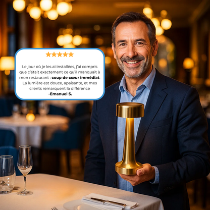 Lampe de Table LED RétroGold Chic