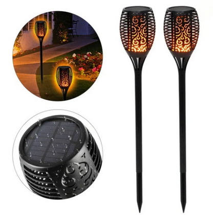 Lampe Solaire Effet Flamme pour Jardin