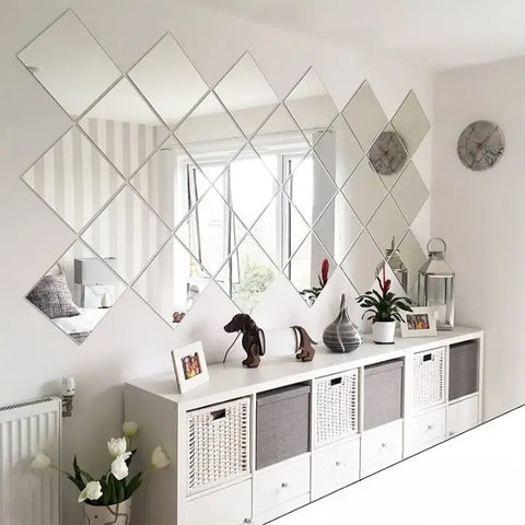 Zestaw 3D akrylowych lustrzanych naklejek ściennych (zestaw 4 sztuk)