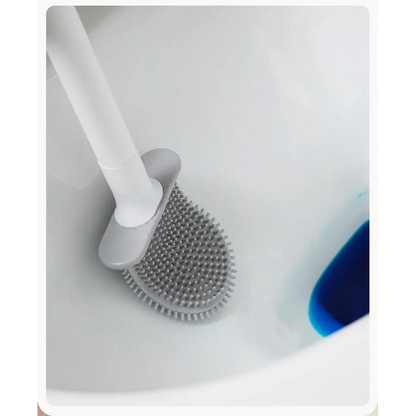 Brosse WC en Silicone avec Manche Longue & Patch Mural - Moderne et Hygiénique