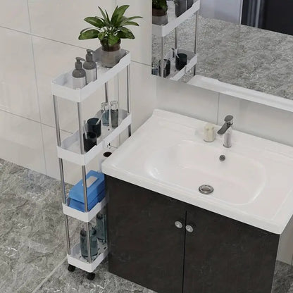 Chariot de Rangement Mobile et Élégant - 4 étages / Blanc