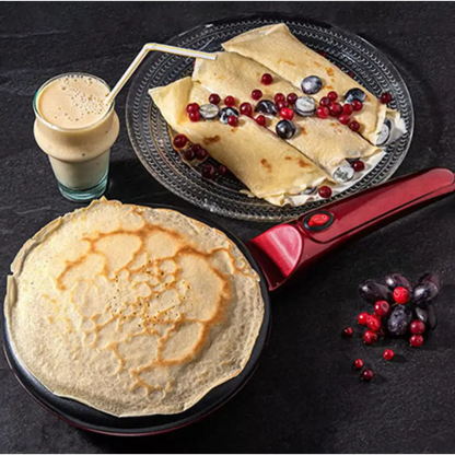 Crêpière Électrique Portable Cuisson Ultra Rapide & Conforme - Rouge