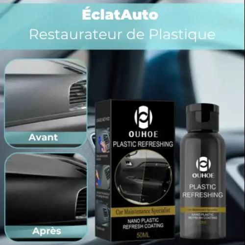 ÉclatAuto - Restaurateur de Plastique Révolutionnaire ( + Brosse & Chiffon Microfibre inclus)