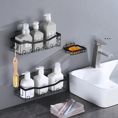 Ensemble de Rangement Mural pour Salle Bain en Acier Inoxydable (5 Pièces)