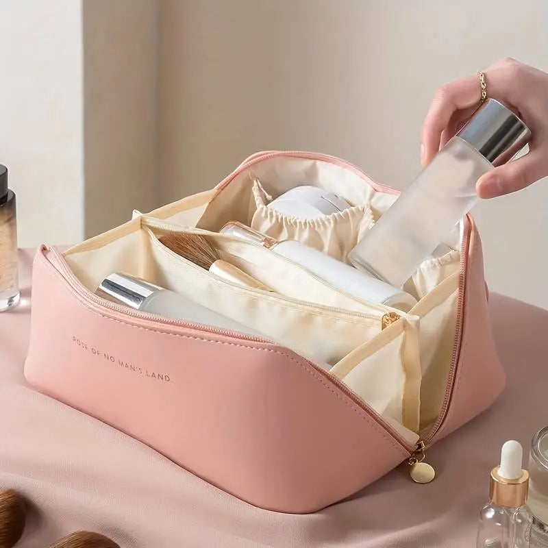 GlamourBox - Trousse de Toilette Élégante à Grande Capacité Rose