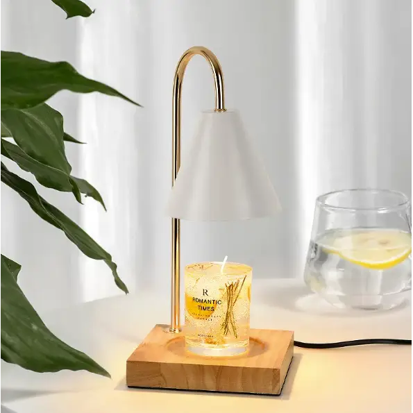 Lampe Chauffe-Bougie Électrique Vintage T-SUN - 4 Niveaux Luminosité & Minuterie - Blanc