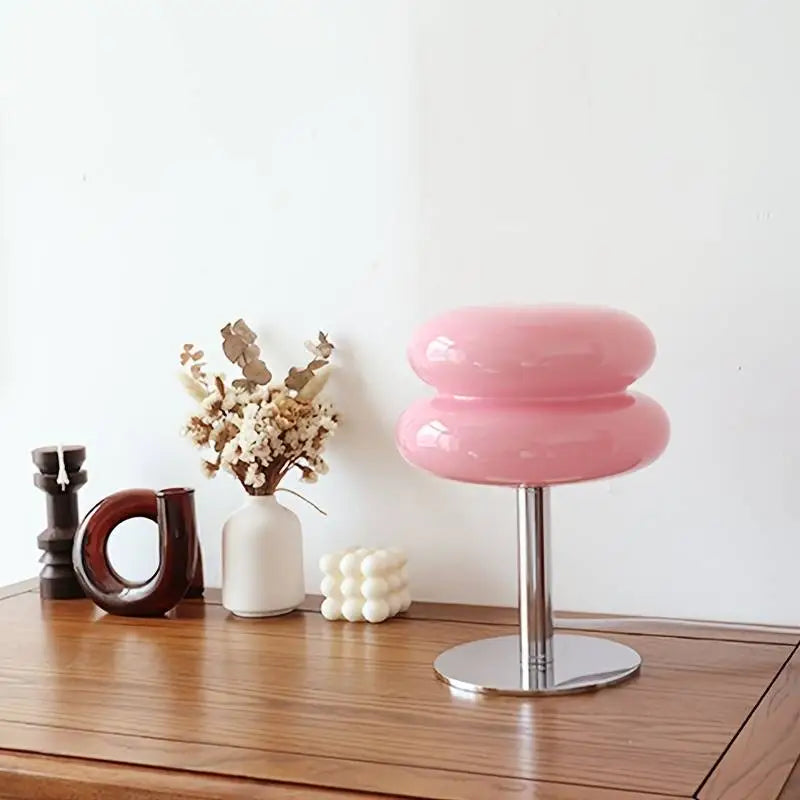 Lampe de Chevet Minimaliste en Verre: Charme Rétro & Élégance Intemporelle - Rose