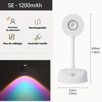 Lampe Murale LED à Capteur de Mouvement - Néon / Blanc