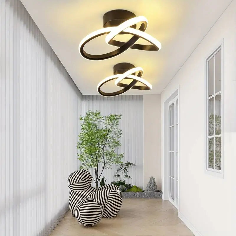 Lustre de Plafond LED Moderne - Noir