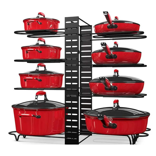 Organisateur de poêles & Casseroles Ajustable - 8 Niveaux