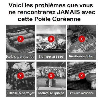 Poêle à griller coréenne en pierre médicinale
