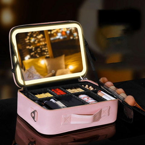 Trousse de Maquillage avec Miroir à LED