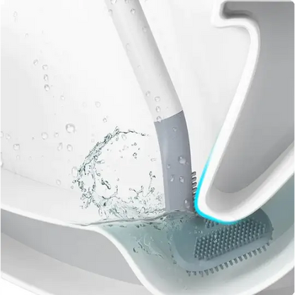 TriClean - Brosse de toilettes en Silicone Ultra - efficace ( + Support Offert)