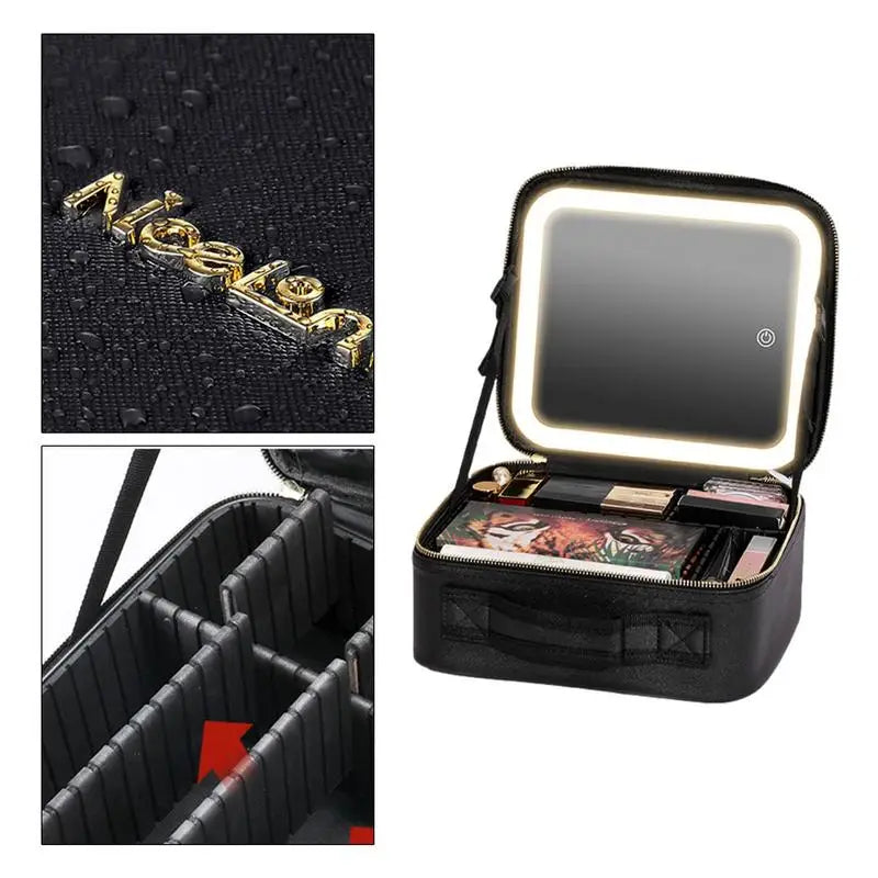 Trousse de Maquillage avec Miroir à LED